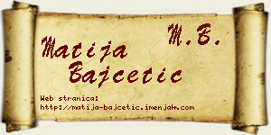 Matija Bajčetić vizit kartica
